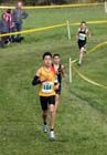 Markhim Lonsdale (Crook) leads the under-15 boys,Sherman Cup, Hedley Farm, Tanfield,  County Durham.